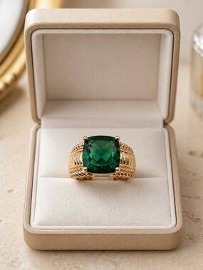 Size 6.5 Spinel 925 Gold vermeil over 925 Sterling Silver Ring